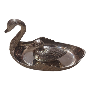 Vintage Hollywood Regency Swan With Detach Swan Ornament