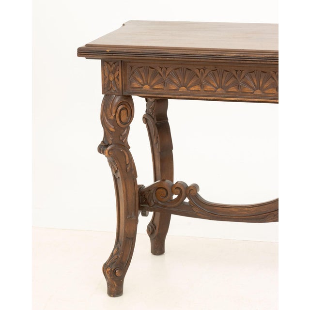 Rococo Rococo Style Walnut Extending Trestle Table For Sale - Image 3 of 11
