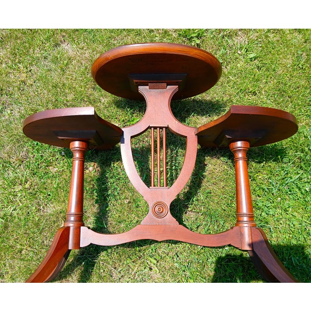Antique Mahogany Mersman 3 Tier Stand or Tea Table With Claw Feet 1930s Era For Sale - Image 12 of 12