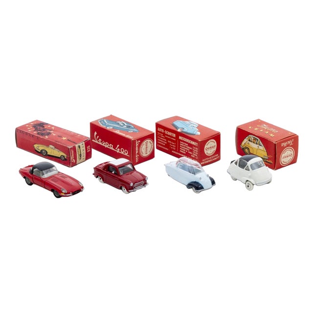 Vintage European Miniature Cars, Set of 4 For Sale
