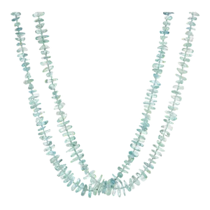 Gump''s Aquamarine Necklace Estate Double Strand 14k Gold Freeform