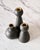 Lostine Trio of "Almost Black" Matte Ceramic Taper Candle Holders "Bella," "Bobby," and "Beau" by Lostine For Sale - Image 4 of 12