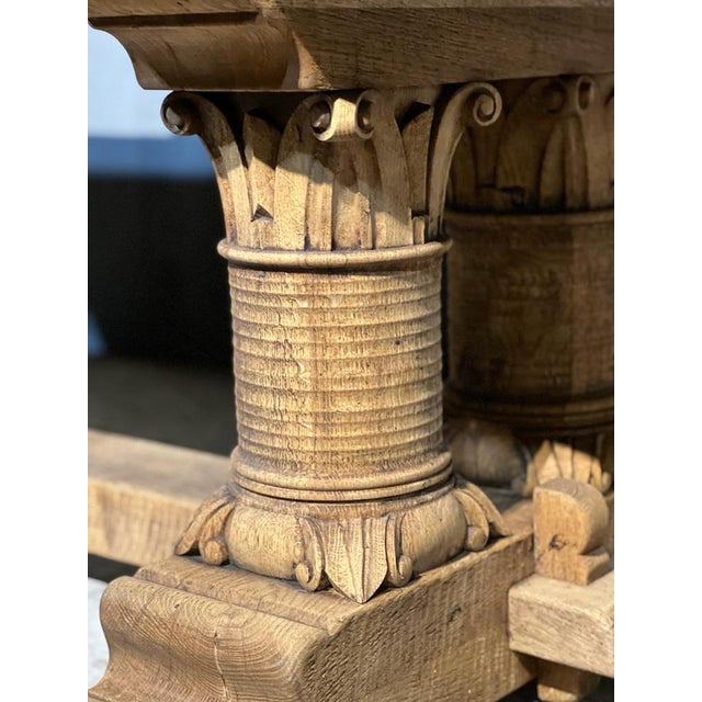 Architectural French Oak Farmhouse Dining Table, 1925 For Sale - Image 13 of 18