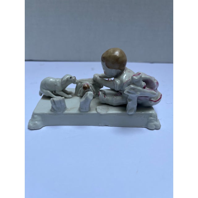 Victorian Antique Porcelain Tug of War Figurine For Sale - Image 3 of 7
