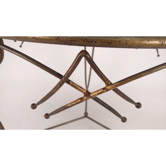 Gilt Metal Table and Gold Leaf Glass Top For Sale In New York - Image 6 of 10