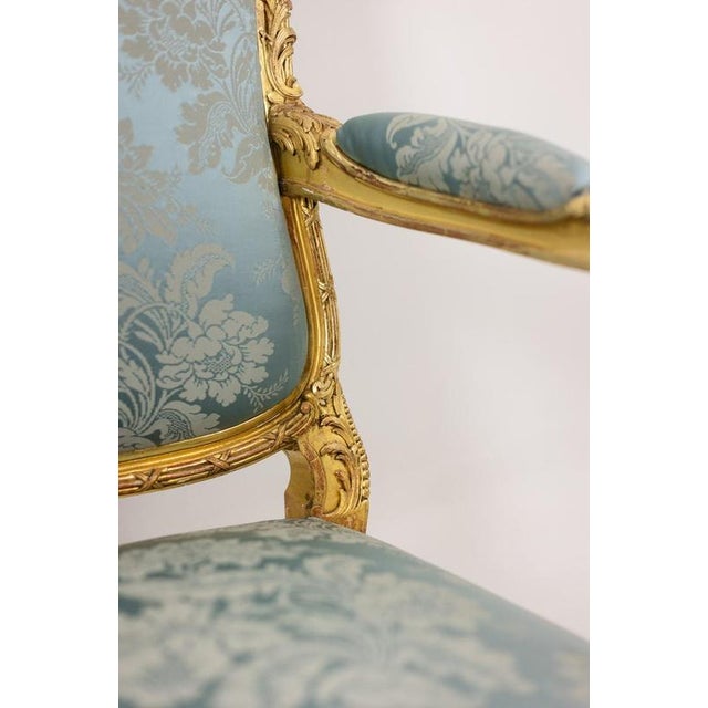 Louis XV Style Living Room with Gilded Wood Frames, 1880s, Set of 5 For Sale - Image 15 of 18