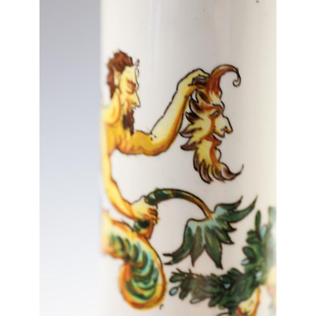 Antique Neo-Renaissance Italian Majolica Porcelain Table Lamps, 1880, Set of 2 For Sale - Image 4 of 18