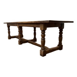 Large French Monastery Dining Table in Pitch Pine, 1870s For Sale