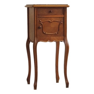 Antique Louis XV Bedside Table with Marble Top, 1900s For Sale