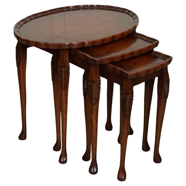 Vintage Nest of Tables with Pie Crust Top from Bevan Funnel For Sale - Image 16 of 16