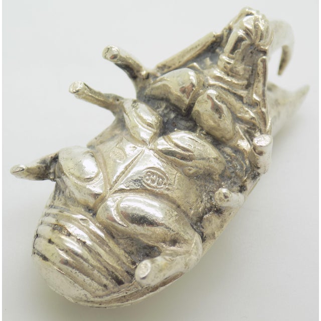 Vintage Italian Handmade Genuine Silver 1940s 1950s Rare and Heavy Hercules Beetle Figurine For Sale - Image 10 of 15