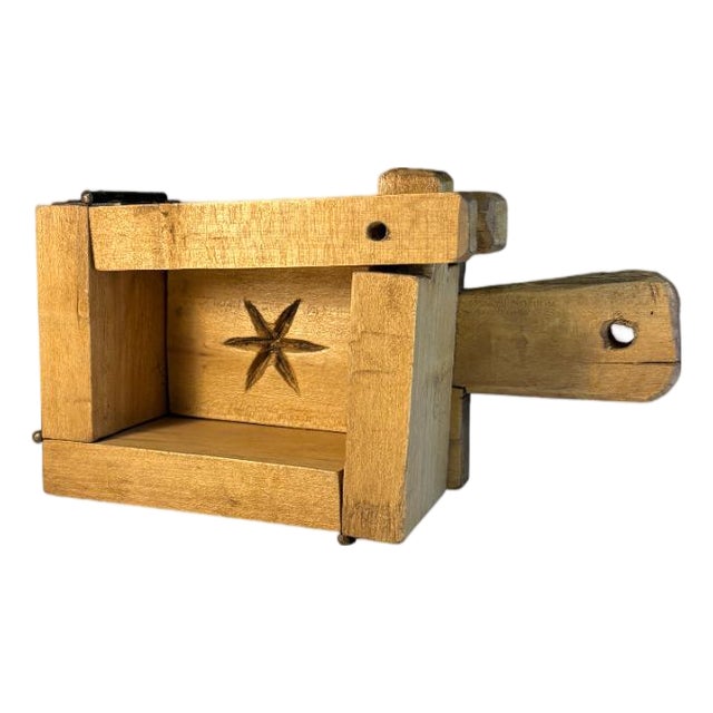 Vintage Wooden Butter Stamp For Sale