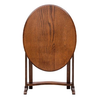 Arts & Crafts Oak Folding Wine Table For Sale