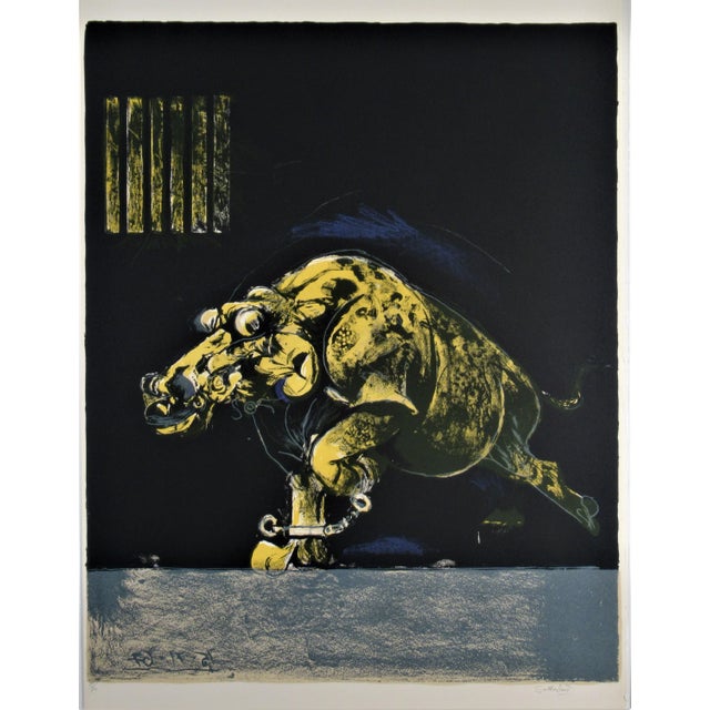 Printmaking Materials Graham Sutherland, "Chained Beast" from the suite "Bestiary and some Correspondences" For Sale - Image 7 of 7