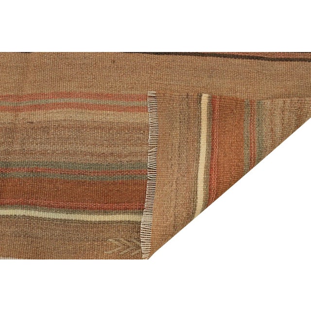 Mid 20th Century Mid 20th Century Vintage Brown Kars Kilim Rug For Sale - Image 5 of 7