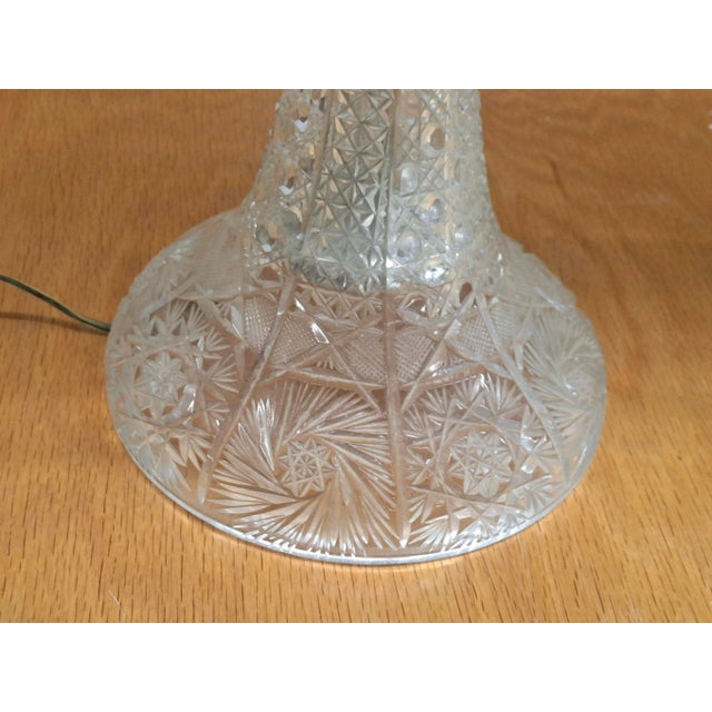 Late 20th Century Pair American Brilliant Cut Crystal Mushroom Lustre Table Lamps For Sale - Image 10 of 12