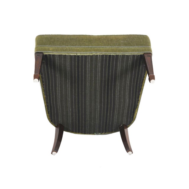 Danish Modern Mohair Wingback Armchair in the Style of Frits Henningsen For Sale - Image 15 of 15