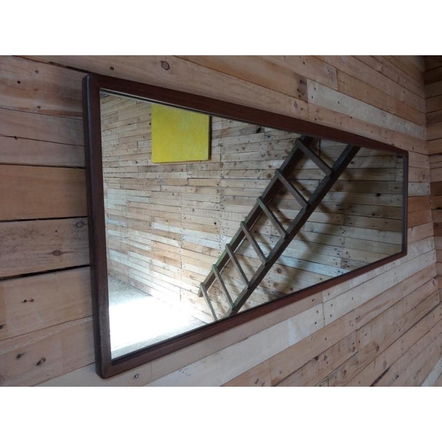 Large Horizontal Teak Mirror, 1960s For Sale - Image 6 of 9