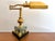1980s Art Deco Revival Marble and Brass Bankers Lamp For Sale - Image 11 of 11