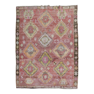 Geometric Vintage Turkish Room Size Rug
