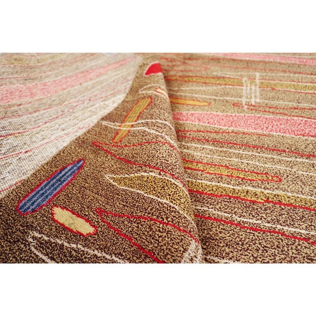 Mid-Century Modern Handmade Turkish Room Size Rug in the Style of Atomic Art For Sale - Image 10 of 10