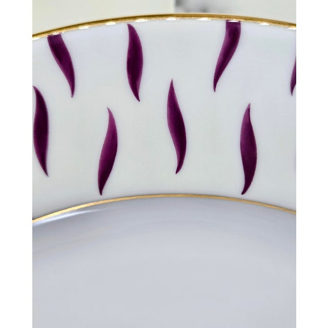 Vintage Bernardaud Frivole Limoges Porcelain 11.75" Charger Plates - Set of 8 For Sale In Dallas - Image 6 of 10