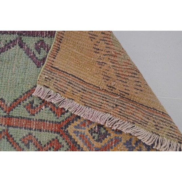 1960s Neutral Entryway Runner Rug For Sale - Image 9 of 10
