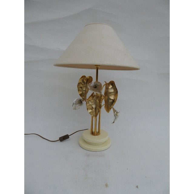 Mid-Century Gold and Silver Plated Lamp by Lanciotto Galeotti for L'Originale For Sale - Image 9 of 9
