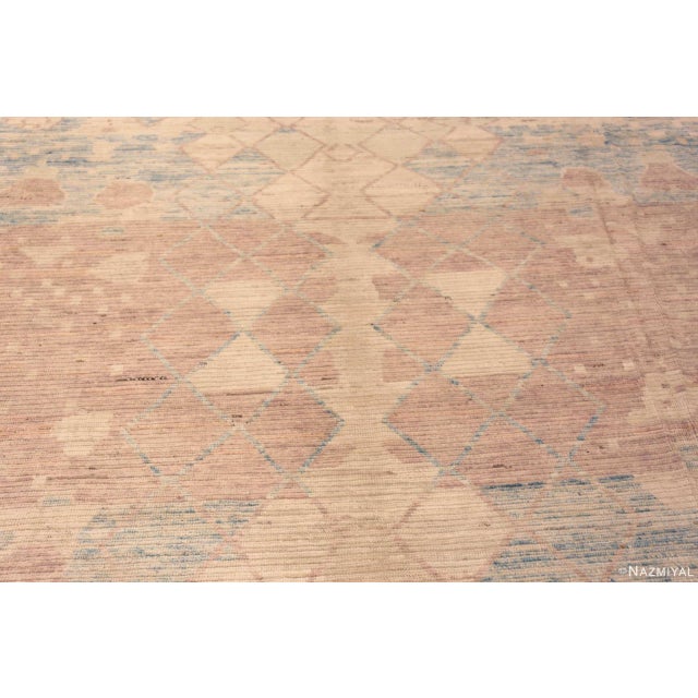 Red Large Soft Neutral Tribal Artistic Contemporary Modern Abrash Rug For Sale - Image 8 of 9