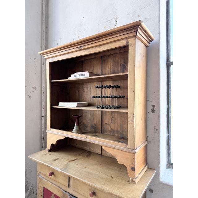 Antique Folk Art Polychrome Grocery Store Cabinet from Savoy, 1940s For Sale - Image 14 of 18