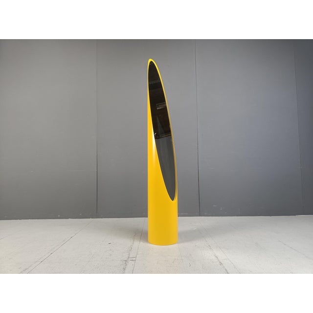 Vintage Italian Lipstick Floor Mirror, 1970s, in Very Good conditions. Designed 1970 to 1979