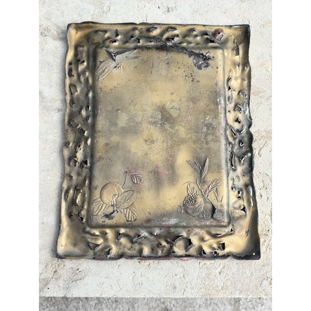 Antique East Asian or Japanese Bronze Relief Tray or Wall Hanging For Sale - Image 4 of 4