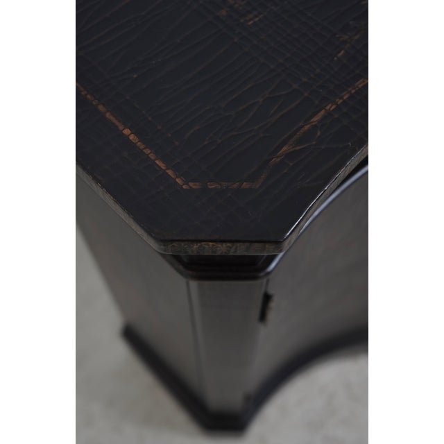 Brown Ethan Allen Chinoiserie Decorated Credenza Console For Sale - Image 8 of 18
