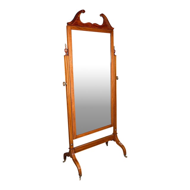 1900's 6' 5" Antique Gentlemans Outfitters Mirror For Sale