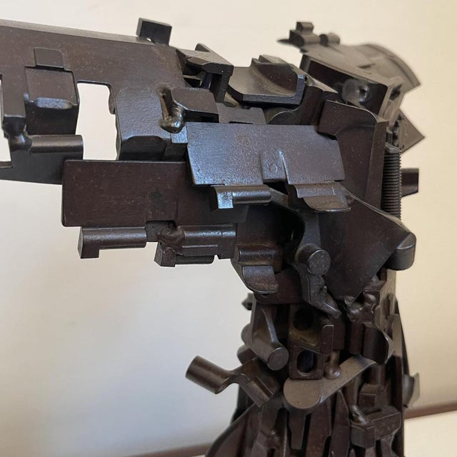 Jacques dufrane "la victoire de samothrace" brutalist sculpture, patinated welded steel assembly, ca 2000. Perfect...