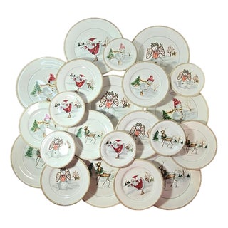 American Atelier Christmas Plates- Set of 22 For Sale