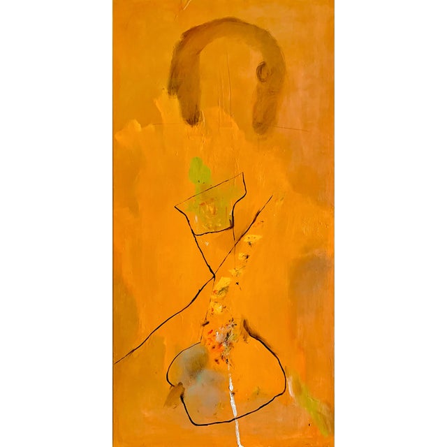 Contemporary Original Orange Oil Abstract Painting “Above All” Chairish