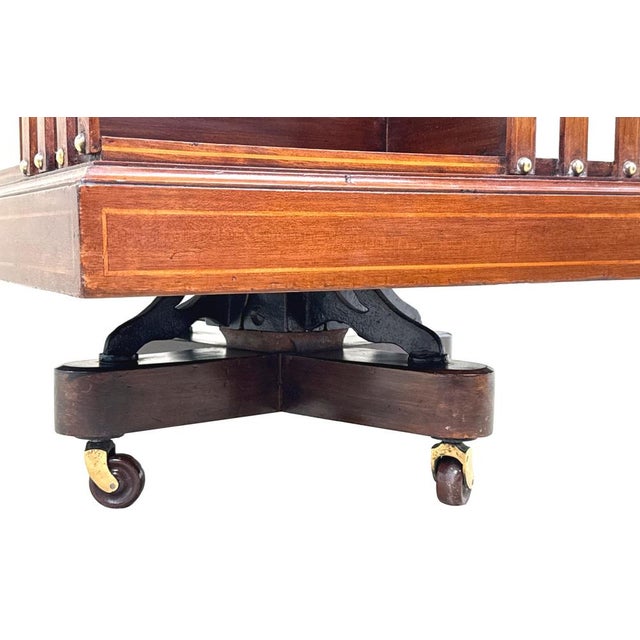 A Very Good Quality Late 19th Century Mahogany Revolving Open Bookcase, Having Well Figured Top with Attractive...