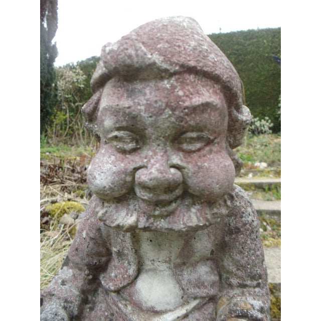 Mid-Century Cast Stone Gnome wiith Turtle, 1950s For Sale - Image 3 of 11