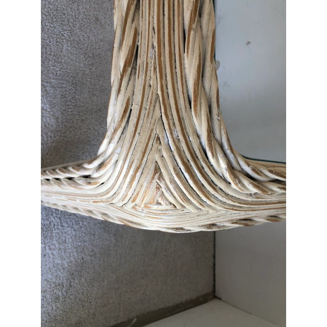 Wood Vintage Coastal Twisted Rattan Console For Sale - Image 7 of 8