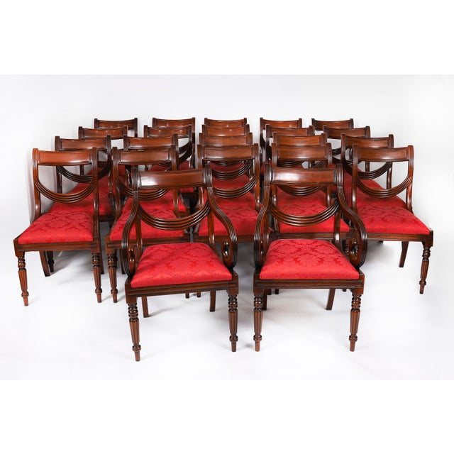 Vintage Regency Revival Swag Back Dining Chairs, Set of 22 For Sale - Image 17 of 17