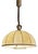 Large Leather, Vellum and Brass Cocoon Chandelier, Italy, 1950s For Sale