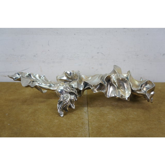 Mid 20th Century Italian Art Nouveau Sterling Silver 925 Dancing Woman Statue Sculpture 17" For Sale - Image 11 of 15