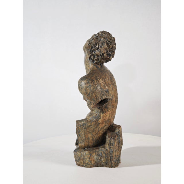 Blue and Green Ceramic Nude Male Torso Sculpture from Cio Zanetta, Italy, 1990s For Sale - Image 6 of 17