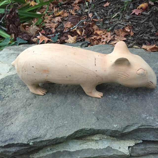 Hand Carved Wooden Animal Rat Figurine Chairish