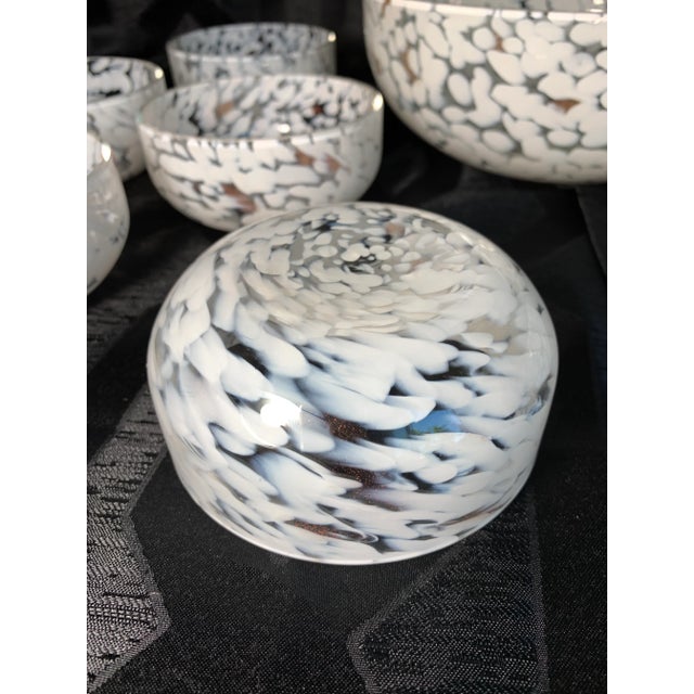 1960s Cenedese Murano Cased Glass Serving Bowl Set - 11 Pieces For Sale - Image 11 of 13