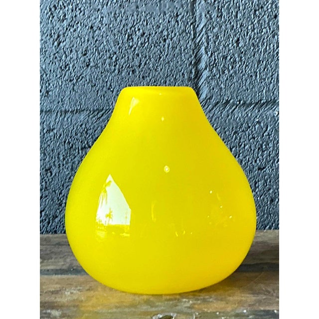 Mid 20th Century Vintage Boho Art Glass Vase After Murano For Sale - Image 5 of 10