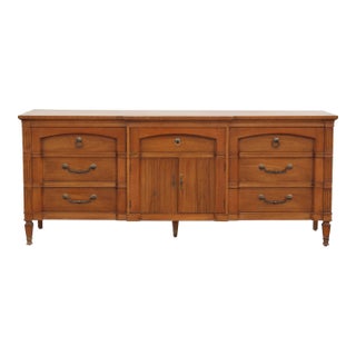 1970s Mid-Century Walnut Dresser of Nine Drawers For Sale