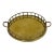 Vintage Round Brass Faux Bamboo Rail Gallery Tray For Sale
