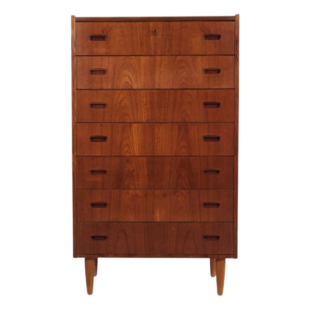 Danish Teak Chest of Drawers with Seven Drawers, 1960s For Sale
